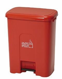 日本製造 紅色超大型腳踏式垃圾桶客廳戶外垃圾桶雜物廢紙回收垃圾收納桶 4697c