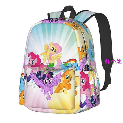 現貨：My Little Pony 學校背包防水簡約背包男孩女孩,輕便簡約大容量學校背包背包