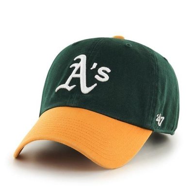 現貨熱銷-47 Brand MLB 奧克蘭運動家 '47 CLEAN UP 軟版 可調 金屬環扣 彎帽 老帽