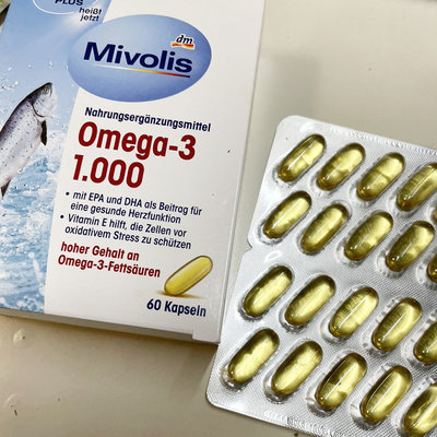 溫妮歐洲小舖 德國 DM Mivolis Omega-3 1000 mg 高單位魚油膠囊 60顆 現貨降價