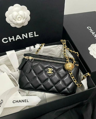 Chanel AP2303 small vanity 金球小型盒子鍊帶包 黑 現貨