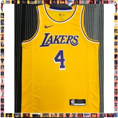 【熱壓版】 Nba 球衣洛杉磯湖人隊 4 種款式 4 Rondo 復古黃色籃球球衣-master衣櫃3
