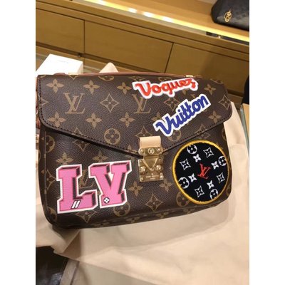 【二手正品】二手98 LV LOUIS VUITTON Pochette Metis 七夕 限量 拼貼 徽章 郵差包 M43991