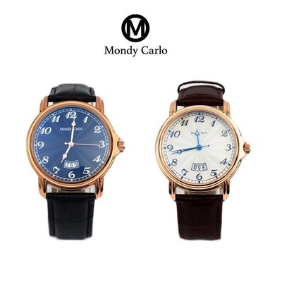 Mondy Carlo蒙地卡羅 經典石英錶系列 紳士款 白面玫瑰金 / 墨黑色 TimeHall 時間堂 現貨四支