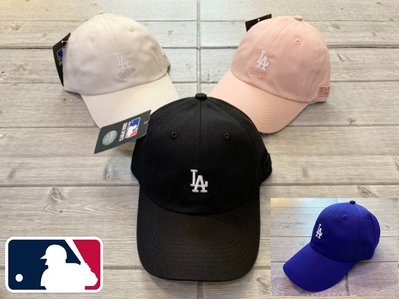塞爾提克~免運 MLB美國大聯盟~LA 道奇隊 可調式 小繡標 棒球帽 老帽 鴨舌帽 運動帽 黑色 米白色 淺粉紅色