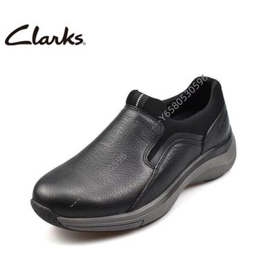 Clarks其樂男鞋厚底休閑鞋低幫皮鞋Un Rise Step一腳蹬舒適懶人鞋