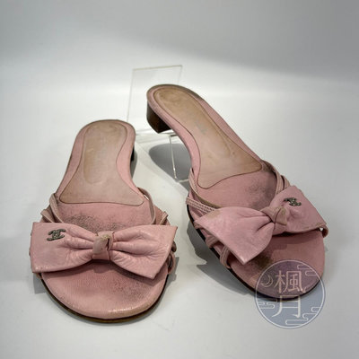 【一元起標 04/27】CHANEL 香奈兒 粉色 蝴蝶結 拖鞋 #37 女鞋 精品鞋 鞋子 穿搭