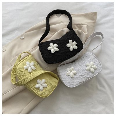 質感手提小包包女 夏季韓系 潮花朵 包時尚單肩小方包