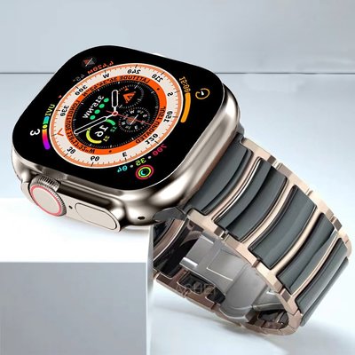 森尼3C-於蘋果手錶urtal 8 49mm Apple watch  8 7654321陶瓷雙色錶帶45mm 44mm-品質保證