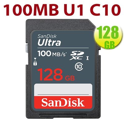 【拆封福利品】SanDisk SDXC 128GB 128G【100MB/s】ULTRA SD C10 相機記憶卡