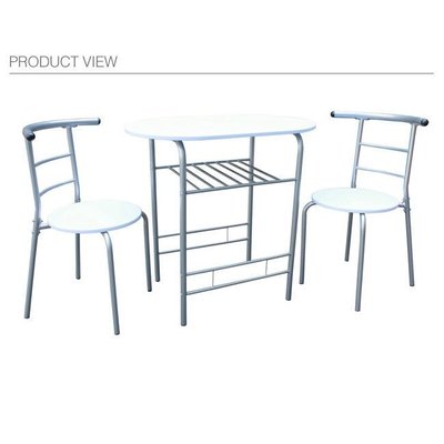 免運費(1桌2椅) 台灣12H出貨-鋼管桌椅組-洽談桌椅組-會客桌椅組-餐桌椅組-書桌椅組-素雅白色-CH2056-WH