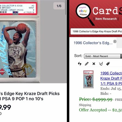 Kobe Bryant 1996 Collector's Edge Key Kraze '96 Draft Picks #3