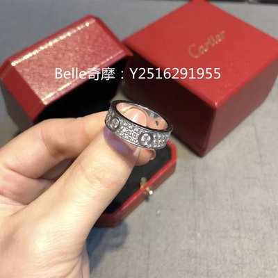 Belle流當奢品 Cartier 卡地亞 LOVE 戒指 鋪鑲鑽石 18K白色黃金鑽石戒指 N4210400 現貨