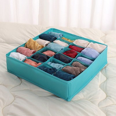 24格內衣襪子收納盒 新品 可水洗 棉布分隔整理抽屜無蓋多格盒子