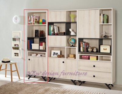 【N D Furniture】台南在地家具-黑砂鐵腳木心板淺白橡色60cm半開放式書櫃/收納櫃MC