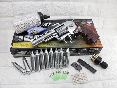 台南 武星級 WG 4吋 左輪 手槍 CO2直壓槍 散彈版 S + 12g CO2小鋼瓶 + 0.25g BB彈
