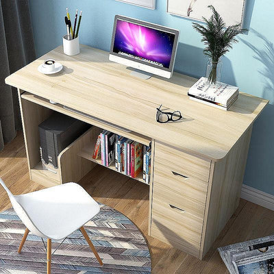 簡約大桌面電腦桌書架組 書桌 辦公桌 學習桌 工作桌 書架 120公分 140公分 大桌面 抽屜儲物櫃-優品