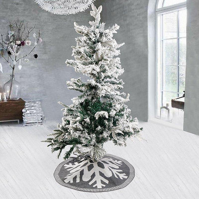 【現貨精選】聖誕節裝飾品灰色針織聖誕樹裙雪花天60cm灰色聖誕樹圍裙聖誕禮物