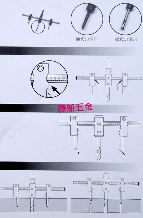 含稅 驛新五金 新井牌自由錐厚 薄板用40