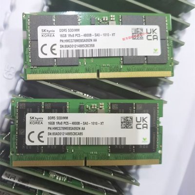 全新海力士SK DDR5 16G 1RX8 4800B- HMCG78MEBSA092N 筆電記憶體