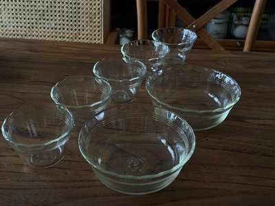 【二手】日本巖城硝子PYREX耐玻璃容器 玻璃碗 回流餐具 精美擺件 中古【禪靜院】-4726