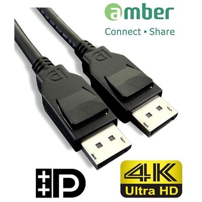 【免運費】amber DisplayPort認證影音訊號線VESA DP1.2認證DP to DP/4K-1.8公尺