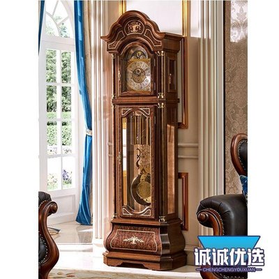 現貨熱銷-德國赫姆勒立式機械落地鐘客廳歐式別墅座鐘中式復古古典擺鐘美式