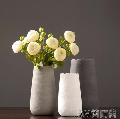 下殺 現代簡約陶瓷插花花瓶歐式創意客廳白色干花器北歐家居裝飾品擺件