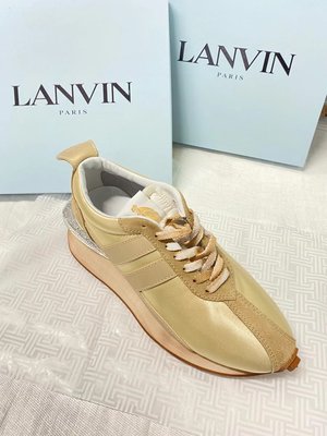 LANVIN 🎀浪凡 女款 金色緞面鑽石💎尾bumpR 運動鞋