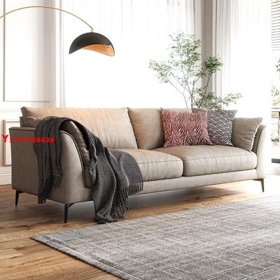 北歐沙發科技布藝三人位客廳小戶型現代意式簡約輕奢轉角乳膠沙發Y6626