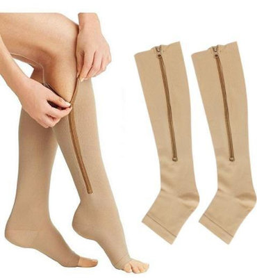 【元氣少女代購店】買二送一 現貨運動壓力襪 壓縮拉鏈襪compression socks靜脈彈力襪