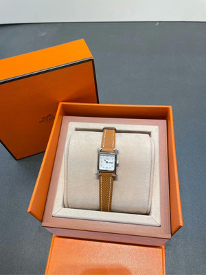 Hermes 愛馬仕 H系列 女士石英手錶 閒置品 金棕錶帶