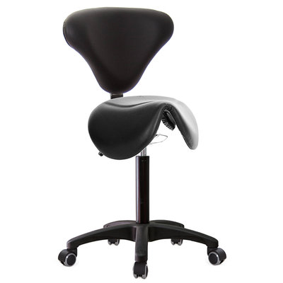 GXG 小馬鞍加椅背 工作椅 可前傾(塑膠腳/防刮輪)  型號81T10 EX