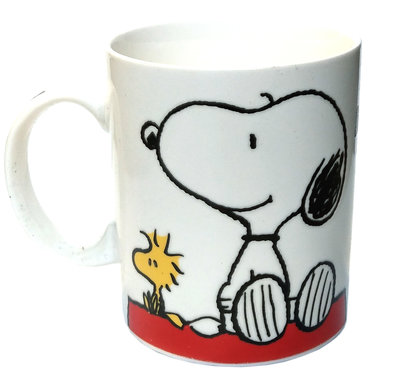 【卡漫迷】 Snoopy 馬克杯 ㊣ 史努比 糊塗塔克 Peanuts 杯內外有 史奴比 彩圖 新骨瓷 茶杯 咖啡杯