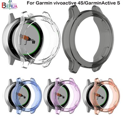 簡約透明矽膠錶框 手錶保護殼 適用佳明Garmin vivoactive 4S /GarminActive S