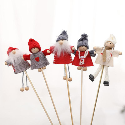 圣誕節男女孩圣誕小雪人娃娃公仔玩偶羊毛氈圣誕樹花環裝飾品配件半米潮殼直購
