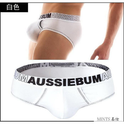 男底褲性感 AUSSIEBUM/澳洲雄風男士內褲男雙層口袋立體設計純棉三角男 貨號：WS247-MINTS名仕男裝