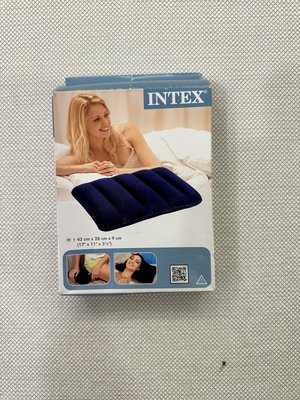 INTEX 單人輕量植絨充氣墊枕頭
