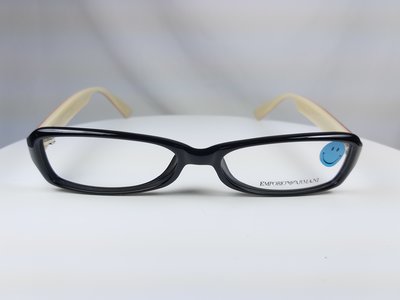 『逢甲眼鏡』 EMPORIO ARMANI 光學鏡架 全新正品 黑粗框 紅黑條紋鏡腳 復古款【EA1313J B6V】