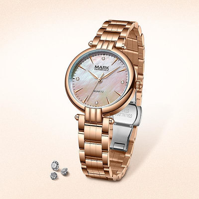 男士手錶 馬克華菲品牌手錶女士鑲鉆氣質時尚簡約新款鋼帶抖音爆款石英錶