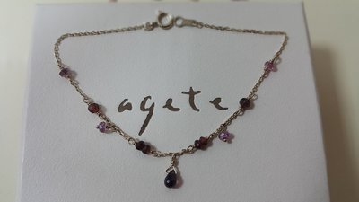 日本輕珠寶Agete K10 寶石手錬 9成新 保證真品