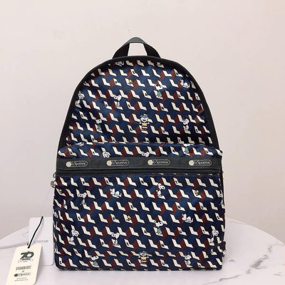 現貨直出 Lesportsac x Snoopy 史努比幾何圖型 降落傘防水包 雙肩後背包 7812 限量款 後背包 明星大牌同款