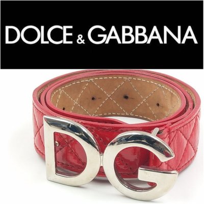 【D&G】 大DG釦 Dolce & Gabbana女用皮帶 牛皮金屬皮帶頭 女性腰帶 腰封 褲皮帶368 一元起標有