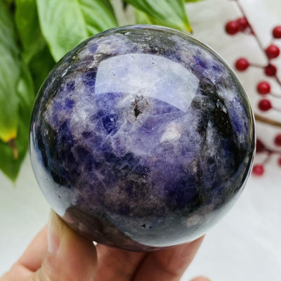 M30天然紫水晶球擺夢幻紫色水晶居家飾品，原石打磨，隨手一 水晶 原石 擺件【玲瓏軒】