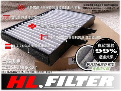【工廠 直營】HL 真碳 三菱 GRUNDER 2.4 正廠 型 複合式 活性碳 冷氣濾網 室內濾網 空氣濾網 非 3M