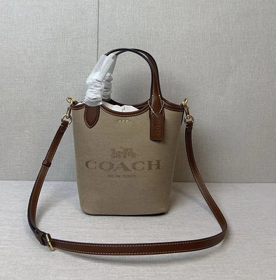 COACH CR169新款帆布時尚手提斜挎包 菜籃包
