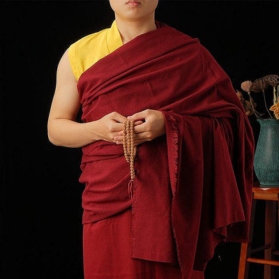 羊絨披單喇嘛僧服和尚家人披肩西藏藏族藏傳佛教居士服披單 特價 -水水精品衣櫥