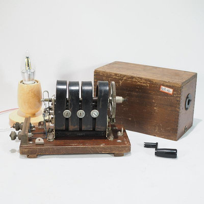 西洋古董5巴手搖發電機老式壁掛電話機芯懷舊科普擺件燈會亮擺件