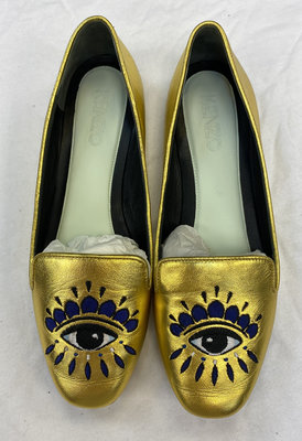 Kenzo超新超美的金色大眼樂福鞋