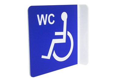 力維新室內指標[W0015] 簡易型 無障礙廁所標示牌15*15公分 貼壁式垂直牆面 雙面 含稅 無障礙廁所 標示牌
